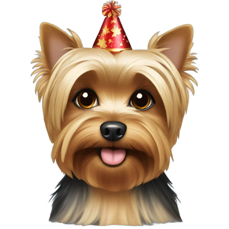 Yorkie celebrating New Year’s Eve  emoji
