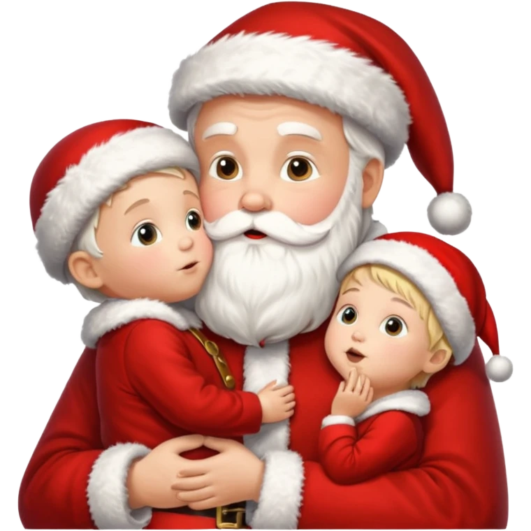 Santa Claus kissing kid emoji