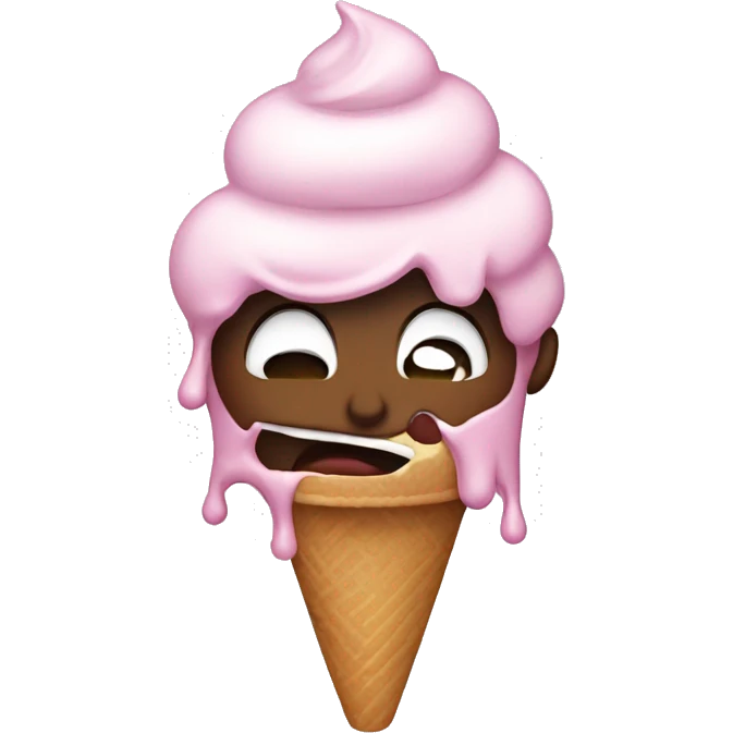 Someone crying with ice cream  emoji
