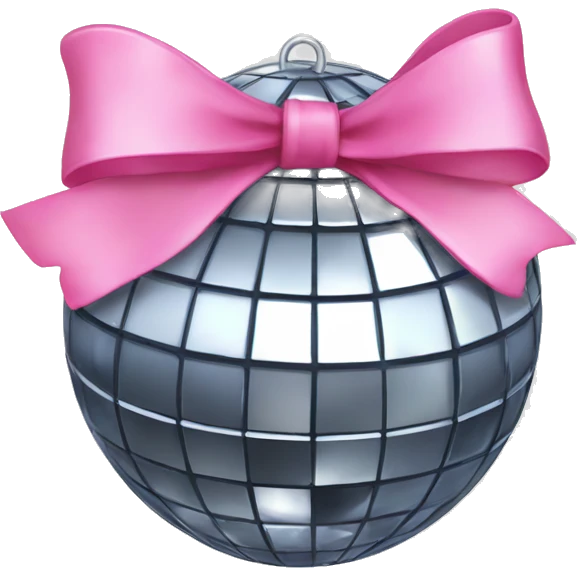 disco ball with pink bow emoji