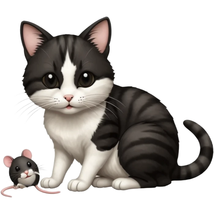 cat eating a mouse emoji
