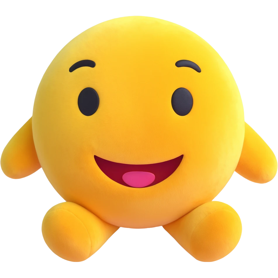 plush toy, 3D emoji style, soft shading, lively and expressive, suitable for app icon emoji