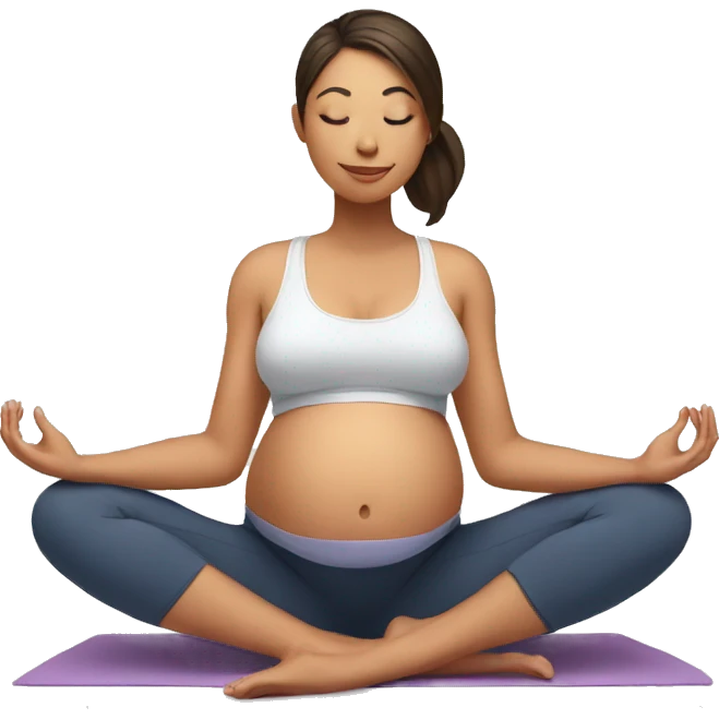 pregnant doing yoga emoji
