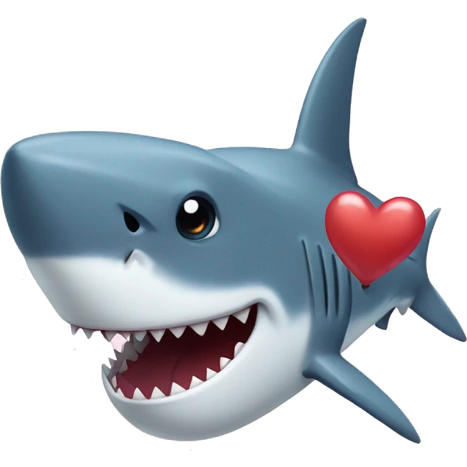 Shark wih love eys emoji