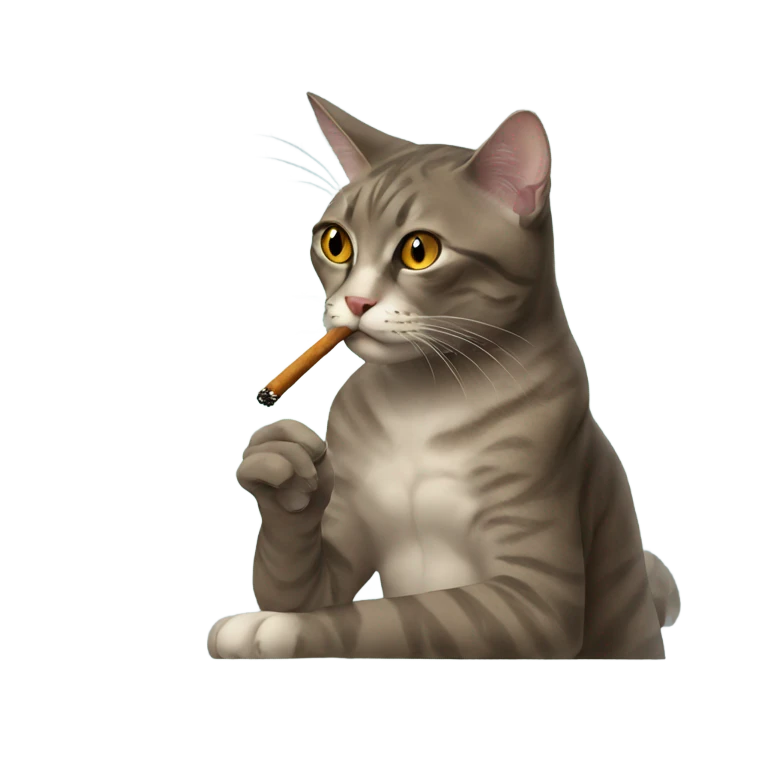cat smoking emoji