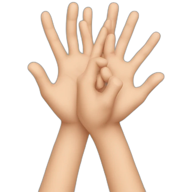 Two hands who the most little finger of both cross together  emoji