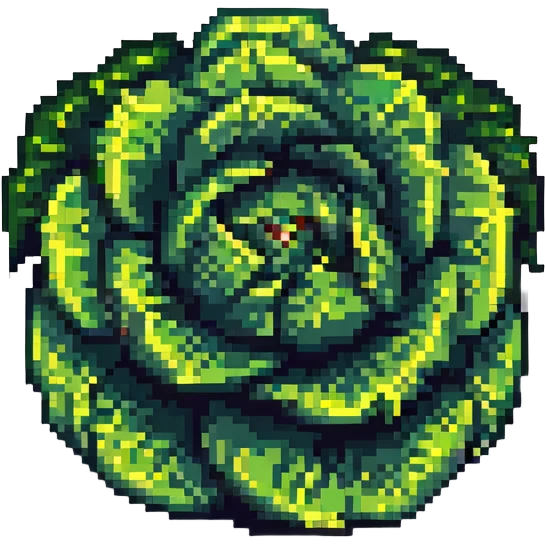 A pixel art cabbage. emoji