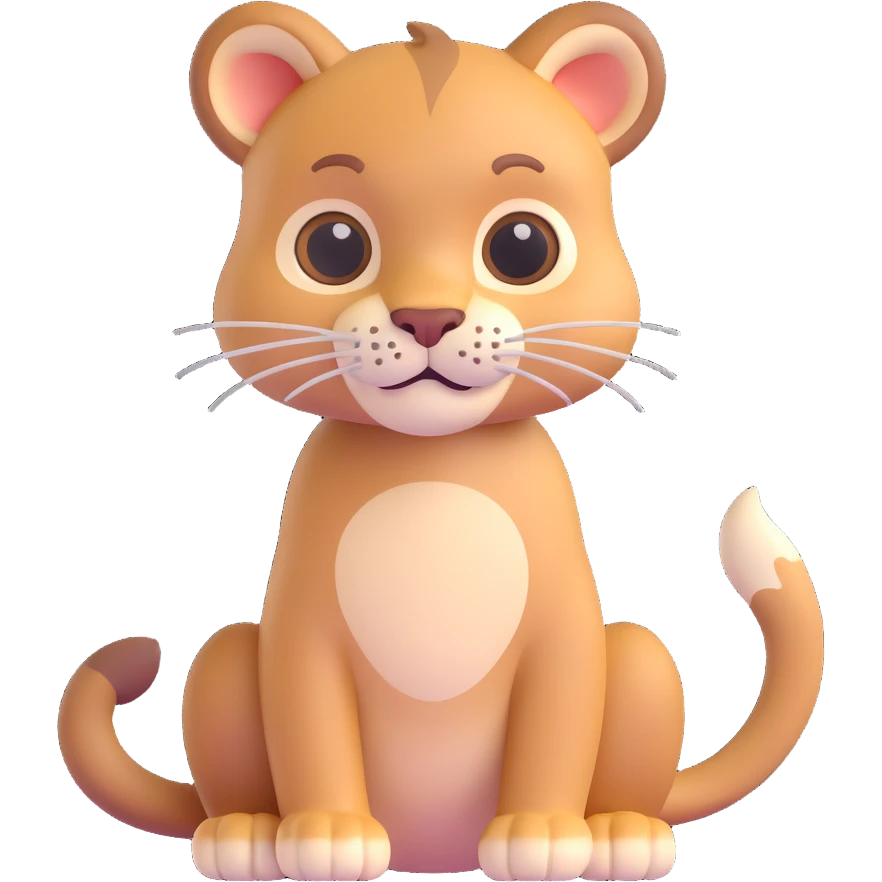 adorable mountain lion emoji