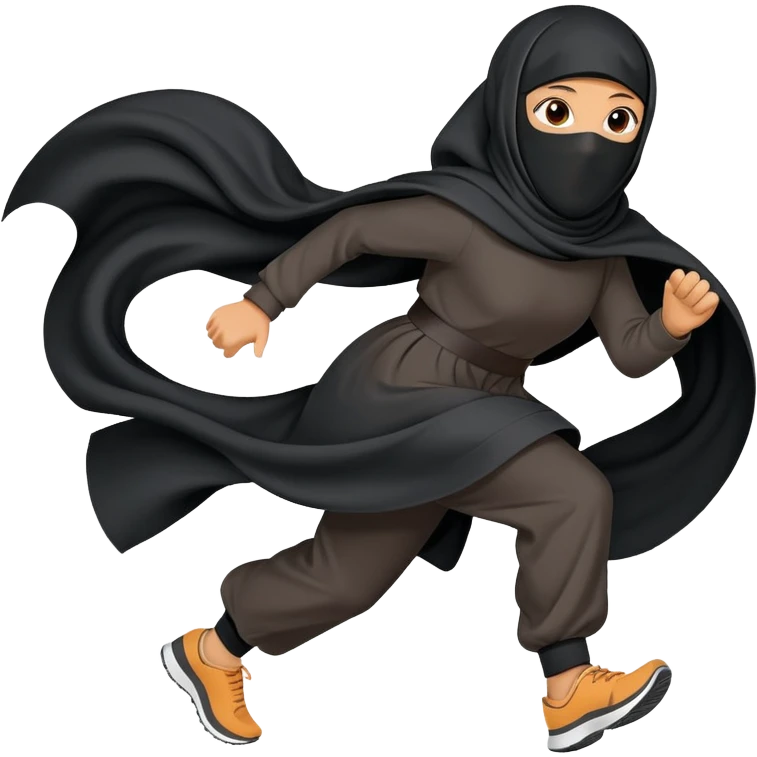 person wearing a niqab, running emoji