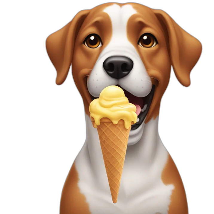 Dog eating ice cream emoji