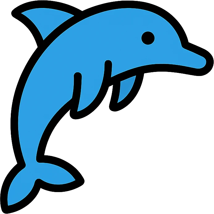 color outline icon of a dolphin emoji