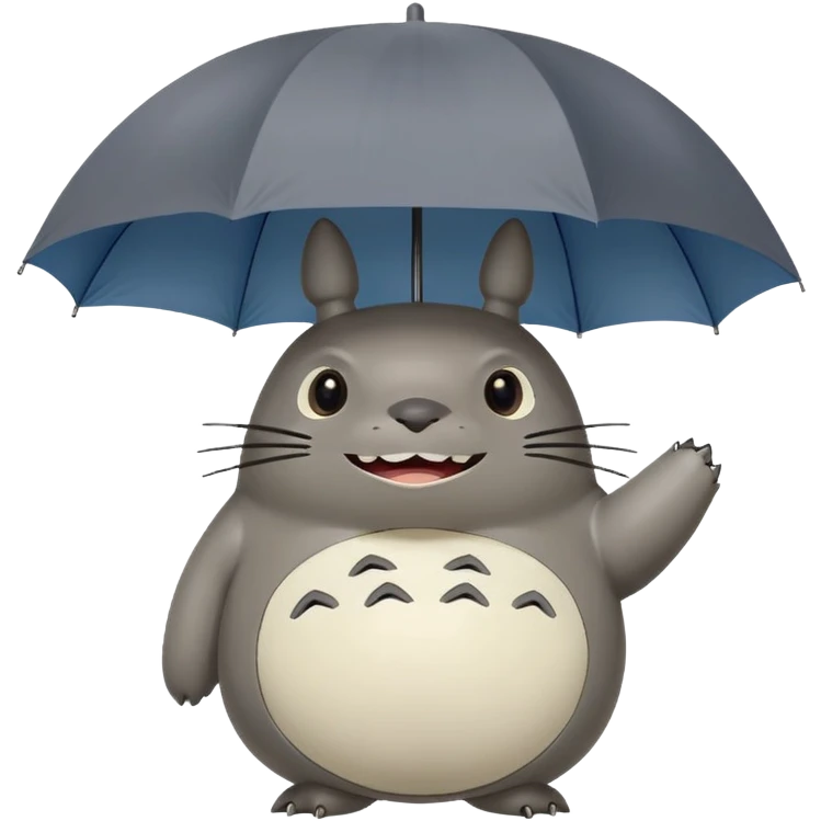 Totoro holding an umbrella emoji