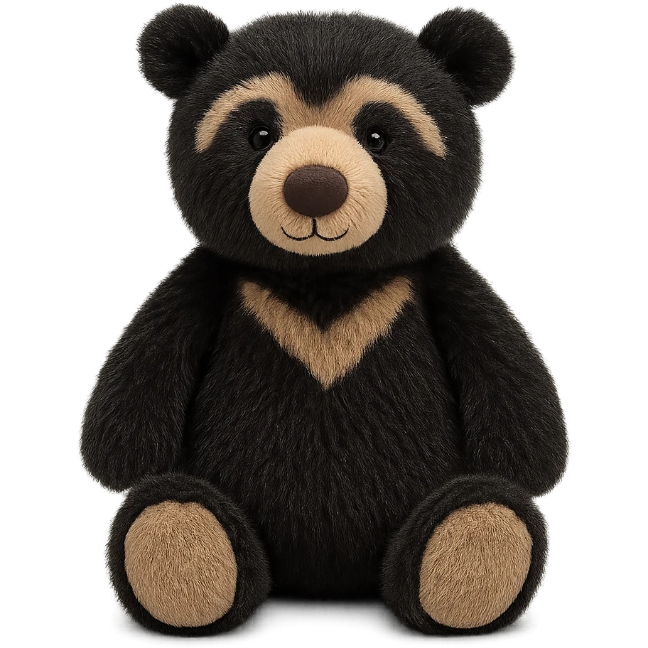 jellycat stuffed plush andean spectacled bear emoji