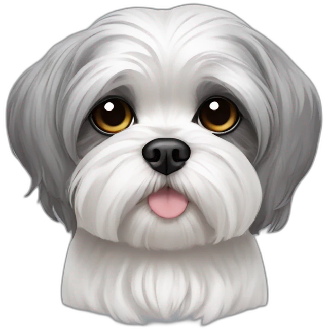maltese-shih tzu -sleepy - grey ears emoji