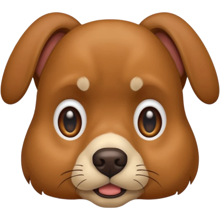 the dog sits with a scared face emoji