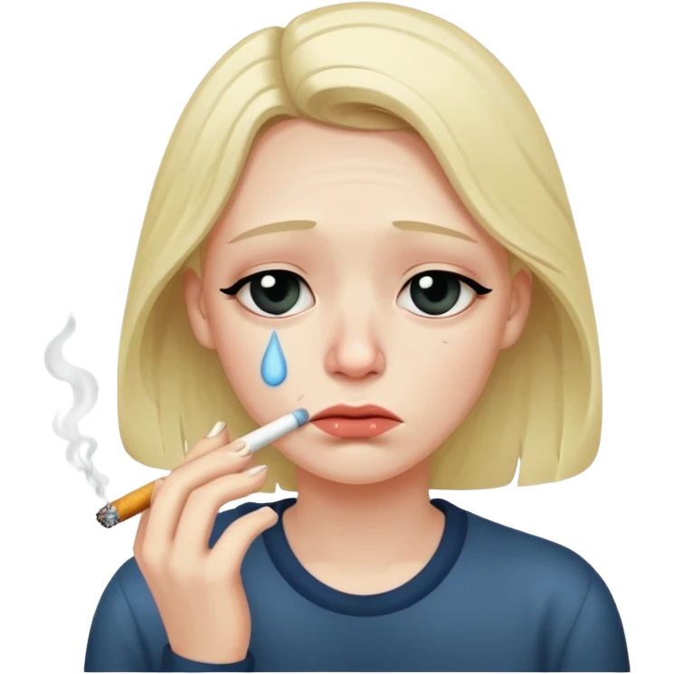 Cigarate and crying depressed depressed emoji