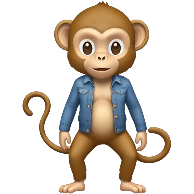 monkey wearing casual clothes upright pose emoji