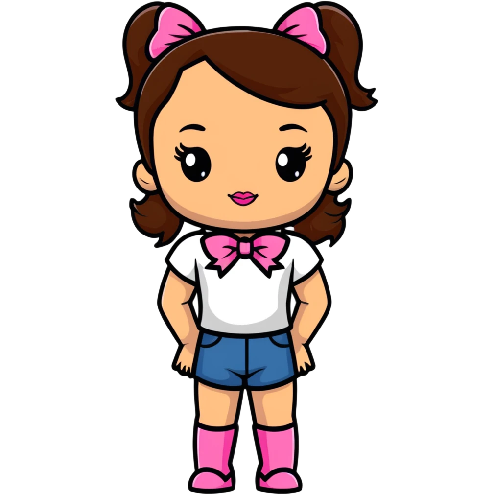 Bratz doll with brown hair and pink bow emoji