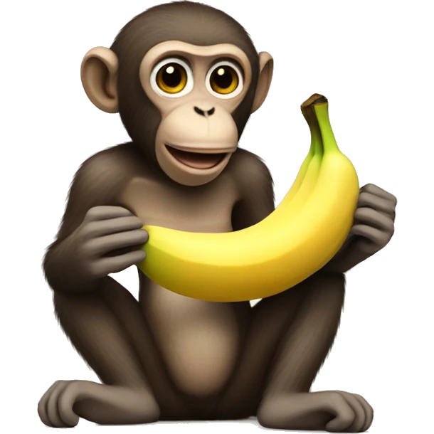 Monkey eating banana emoji