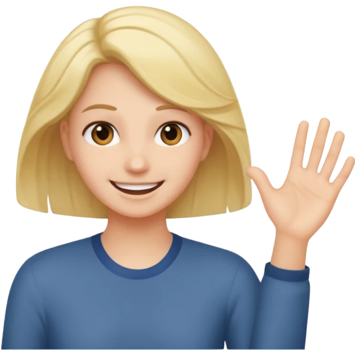 Smile with hand pushing non existent hair back emoji