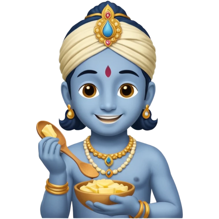  Lord Little Krishna eating butter  emoji