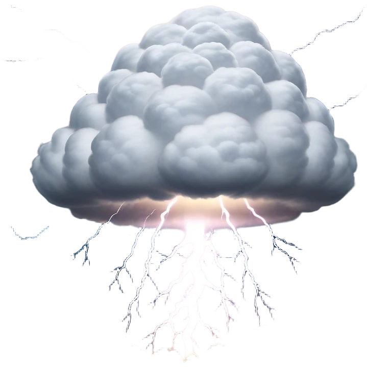Cinematic Realistic Cumulonimbus Emoji, Towering and imposing, with dark, dramatic clouds reaching up into the sky in a billowing formation. Lightning flickers within, and the atmosphere is charged with energy, signaling a powerful storm ahead. Soft glowing outline, capturing the essence of raw power, intensity, and nature’s fury in a mighty cumulonimbus cloud! emoji