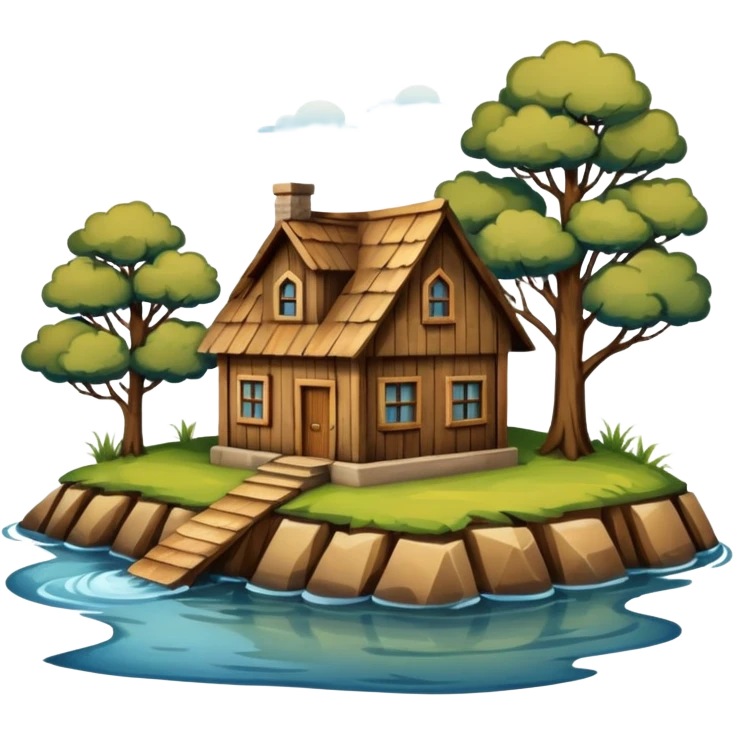 House on a river emoji