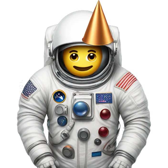 astronaut with a party hat emoji