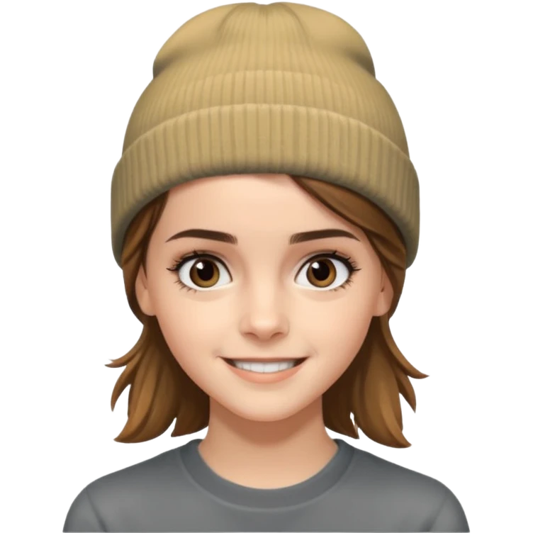 emma watson wearing gray beanie emoji