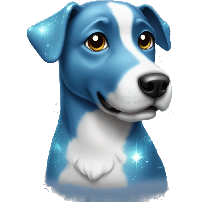 Blue sparkly dog emoji