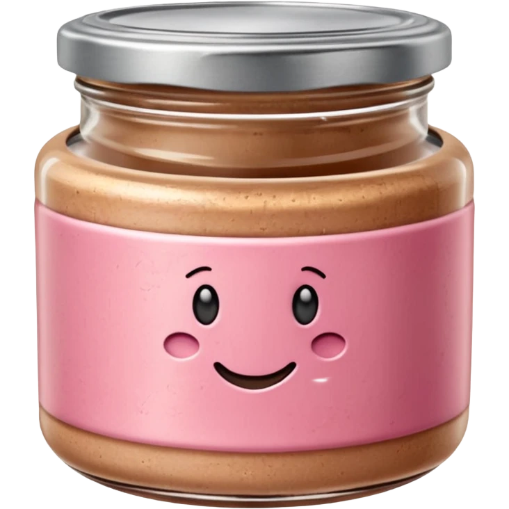 small glass jar of coarse beige-pink pâté with metal lid, visible texture, no label or extras, soft lighting, subtle shadows, transparent background, emoji scale emoji