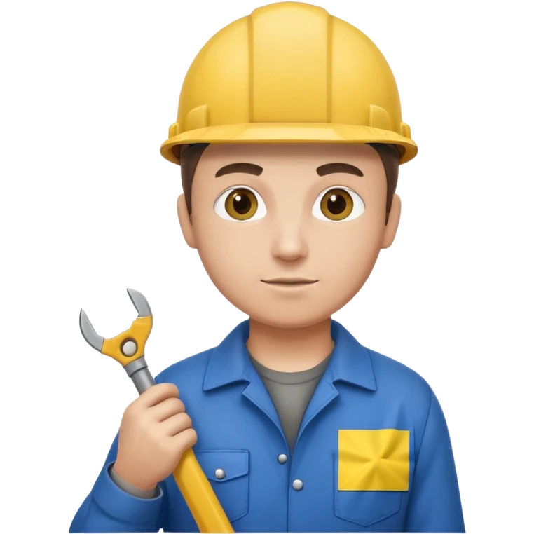 ultra realistic engineer with small ukraine flag and with wrench emoji