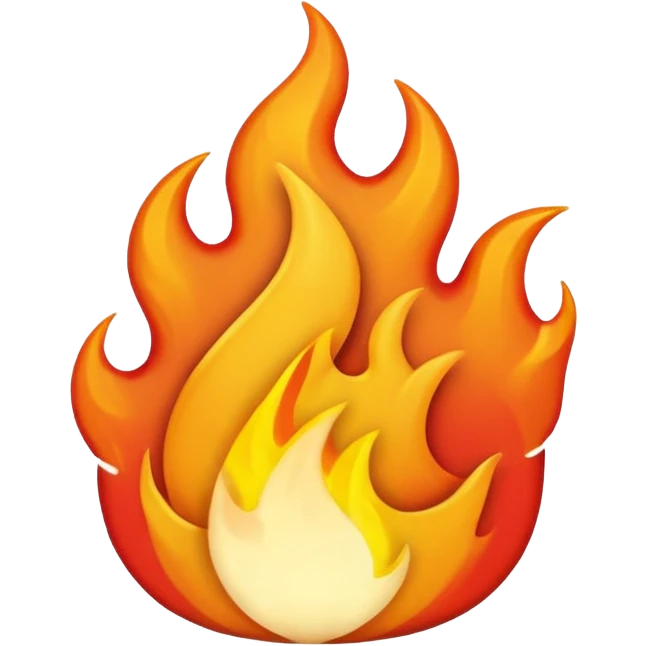 Flame illustrated in a playful and vibrant matte glass style, representing the fun and exciting aspects of the app firecrawl emoji