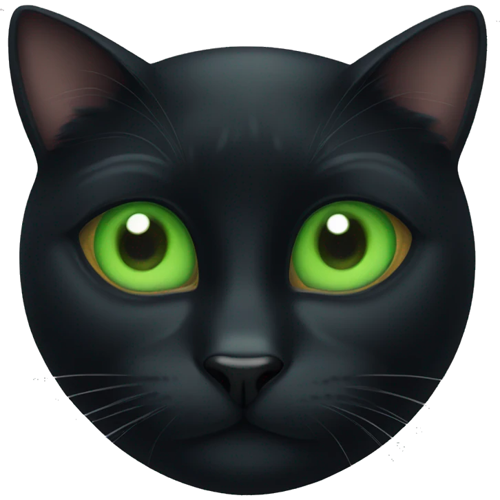 Black cat with one green eye emoji