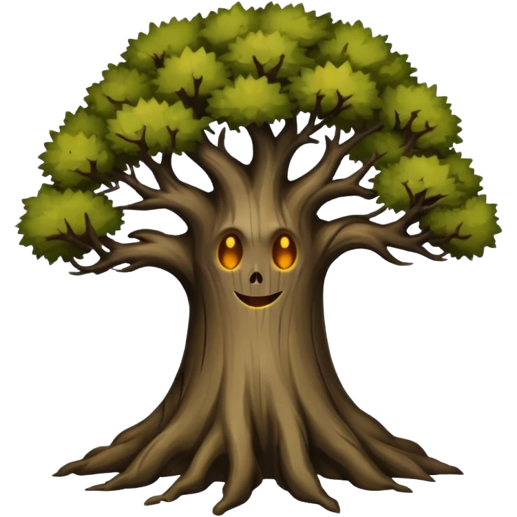 hallow tree, negative : emoji. emoji