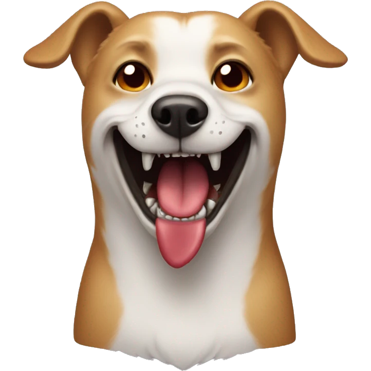 Dog with vampire teeth emoji