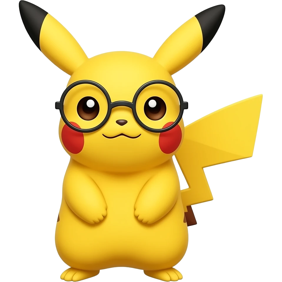 bored  pikachu with glasses emoji