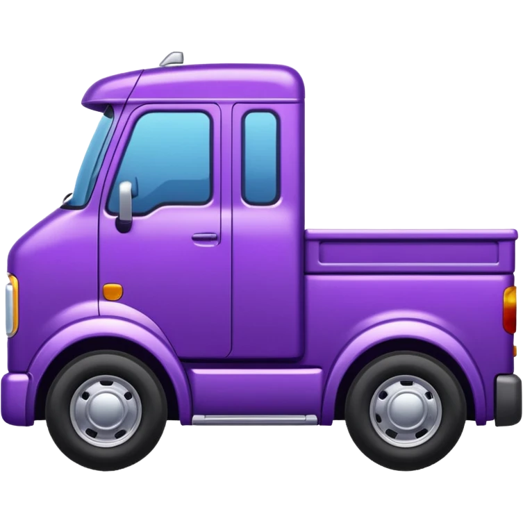 Purple truck, side view. emoji