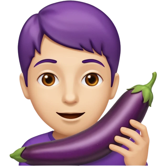 face eating an Aubergine (eggplant) emoji