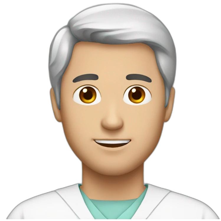white guy with brown hair which is surgeon emoji