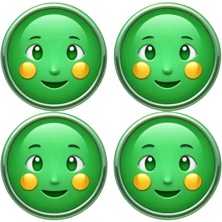 green coin with shiny details, emoji style emoji
