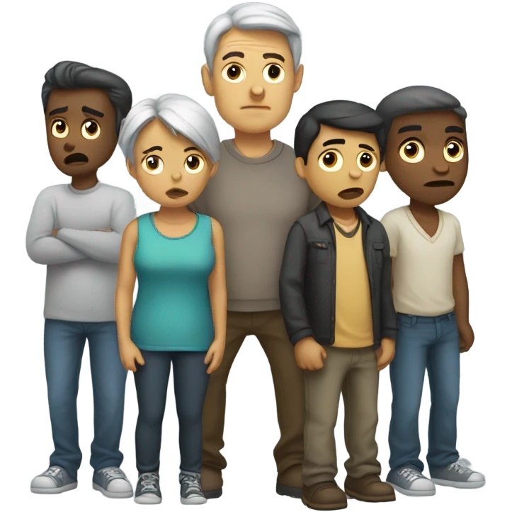 Group of sad people  standing emoji