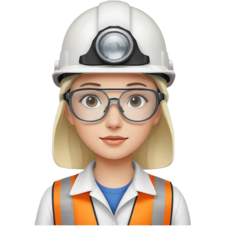 Ingeniera industrial mujer con casco blanco emoji