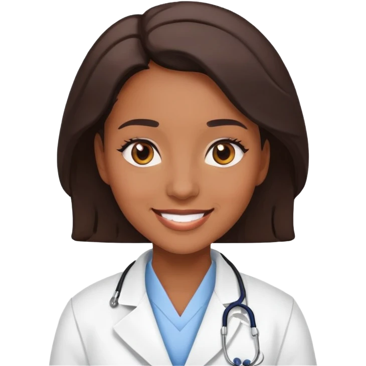 female black physician with brown eyes emoji