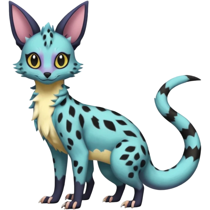 Pastel Salandit-Umbreon-Genet-Noivern-Noibat-Serval-Hybrid (Full body) emoji