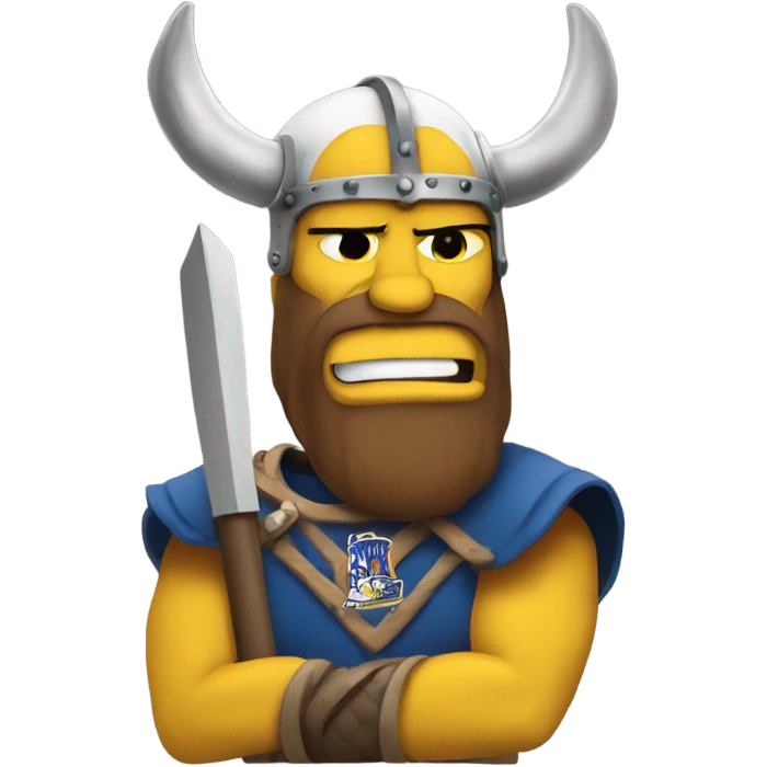 Homer as a Viking fan emoji