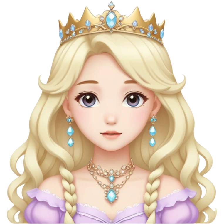 Gorgeous beautiful pretty anime princess lady, accessories, jewelries, pastelcore, cottagecore, fairycore, elegant emoji