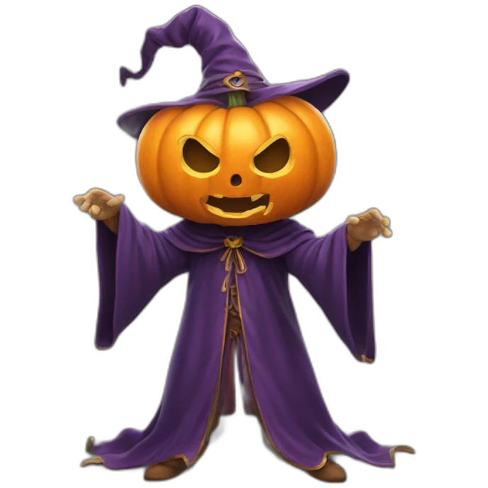pumkin wizard casting a spell emoji