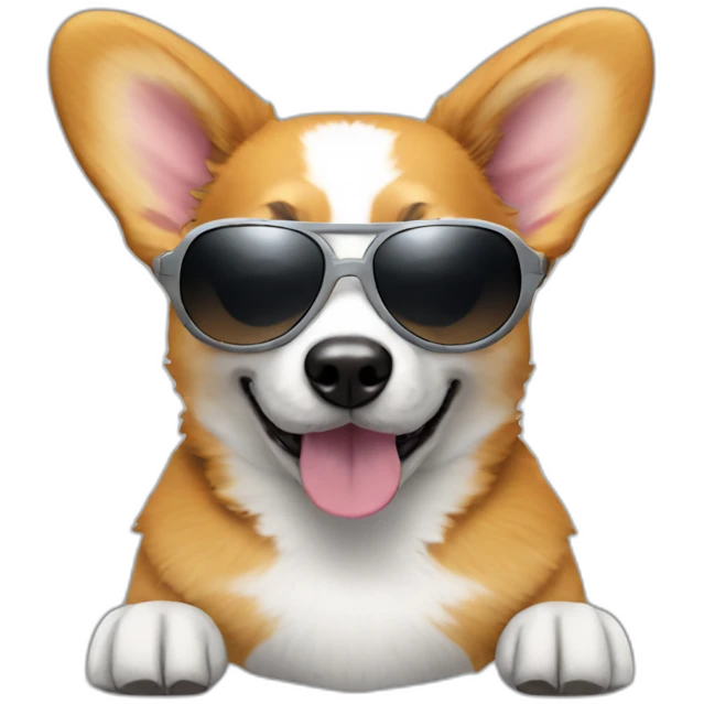 Robot Corgi with sunglasses emoji