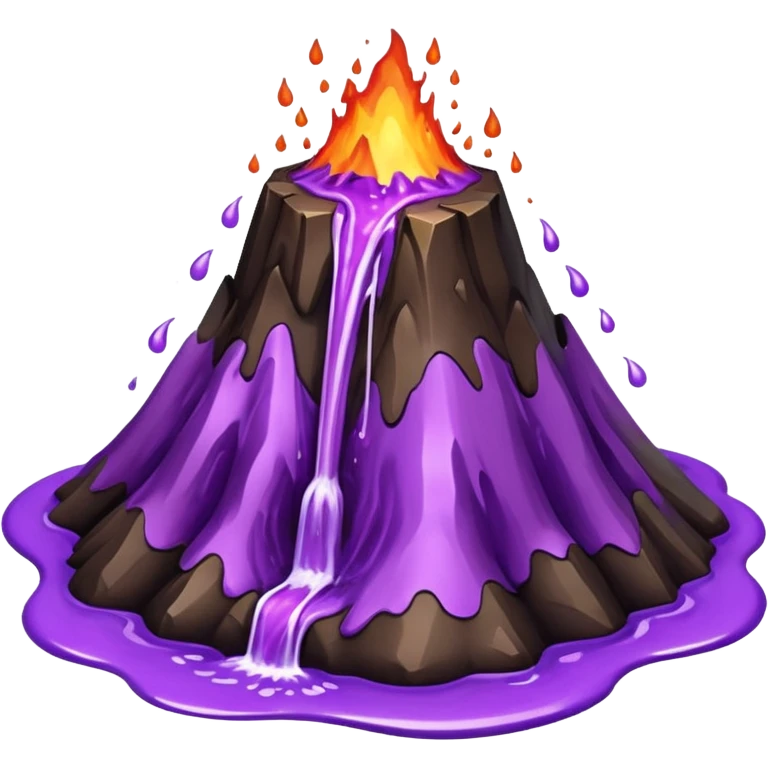 A volcano errupting only with a pure purple liquid emoji